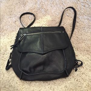 Sanctuary black leather backpack